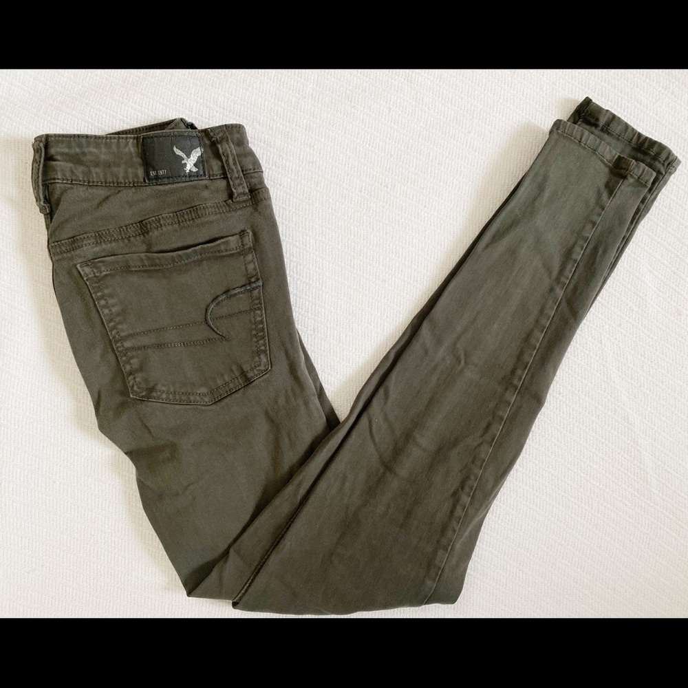 American Eagle army green jeggings 00